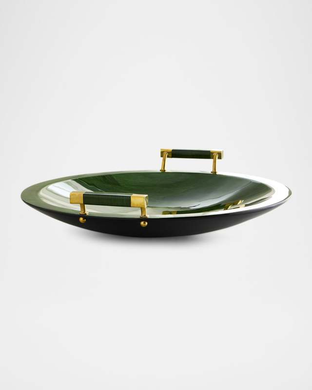 Emerald Maize 20" Round Platter with Handles